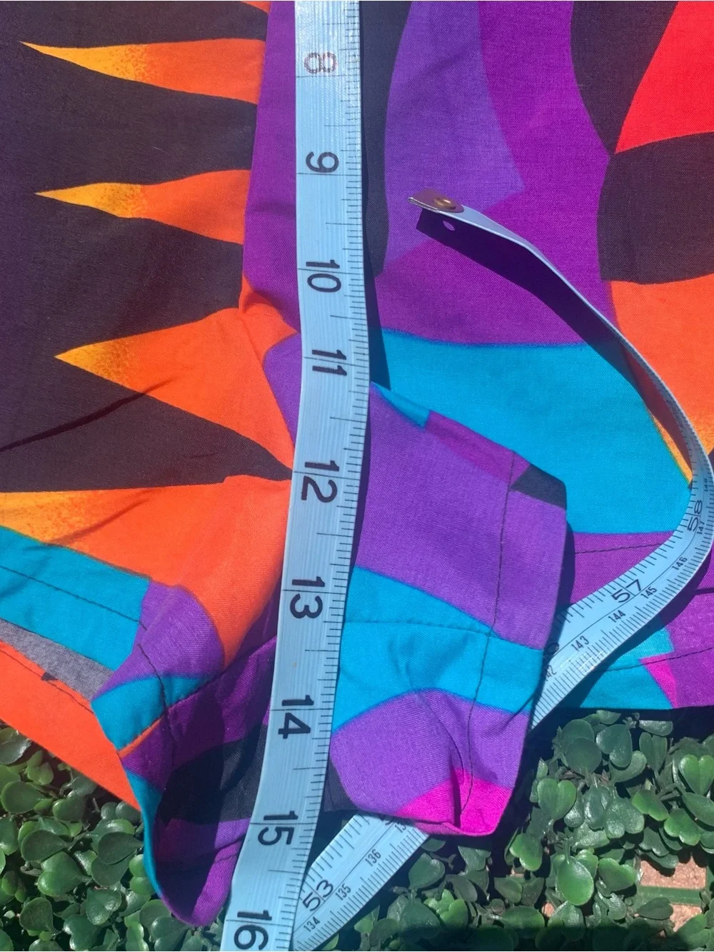 Vintage SPEEDO Maximalist Geo Sunset Swim Trunks / Shorts - needs elastic repair
